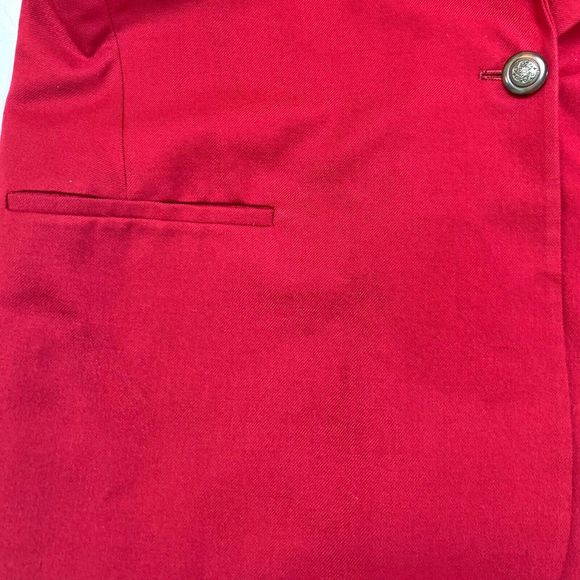 Talbots Ruby Red Worsted Wool Blazer Jacket Single Button Sz 16 Valentine's Day - Picture 5 of 7